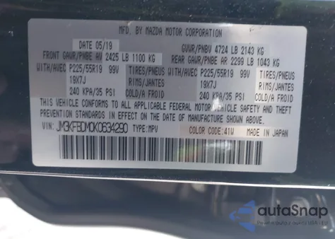 2019 Mazda Cx-5 Grand Touring z USA, uszkodzony, nr VIN JM3KFBDM0K0634290